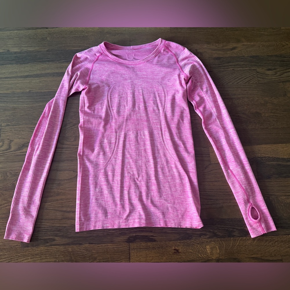 Lululemon Swiftly Tech Long-Sleeve Pink Shirt, Size 8